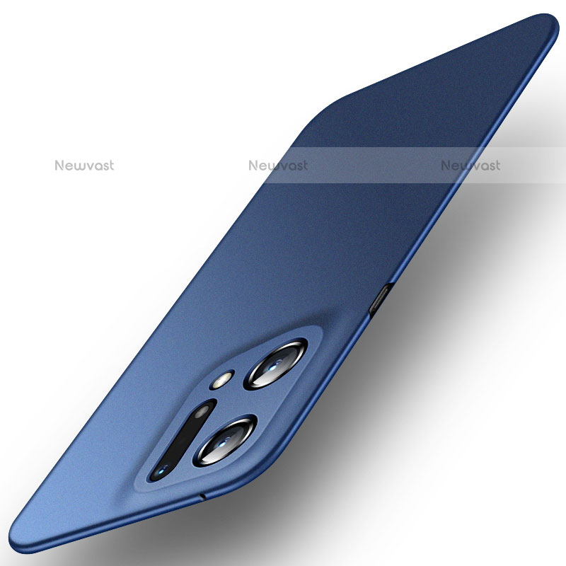 Hard Rigid Plastic Matte Finish Case Back Cover for Oppo Find X5 Pro 5G Blue