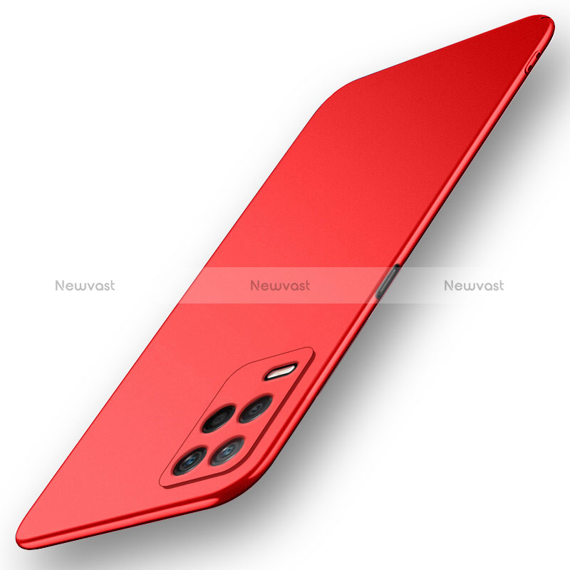 Hard Rigid Plastic Matte Finish Case Back Cover for Realme 8 5G Red