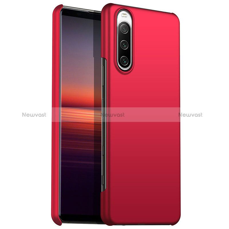 Hard Rigid Plastic Matte Finish Case Back Cover for Sony Xperia 10 III SO-52B Red