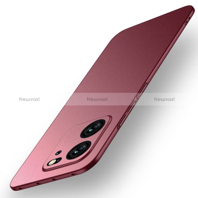 Hard Rigid Plastic Matte Finish Case Back Cover for Xiaomi Mi 13T 5G Red