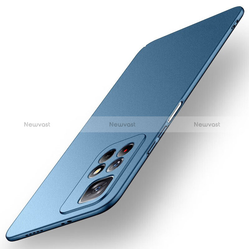 Hard Rigid Plastic Matte Finish Case Back Cover for Xiaomi Poco M4 Pro 5G Blue