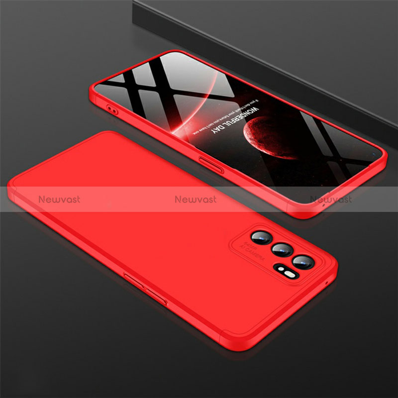 Hard Rigid Plastic Matte Finish Case Back Cover GK1 for Oppo Reno6 5G Red