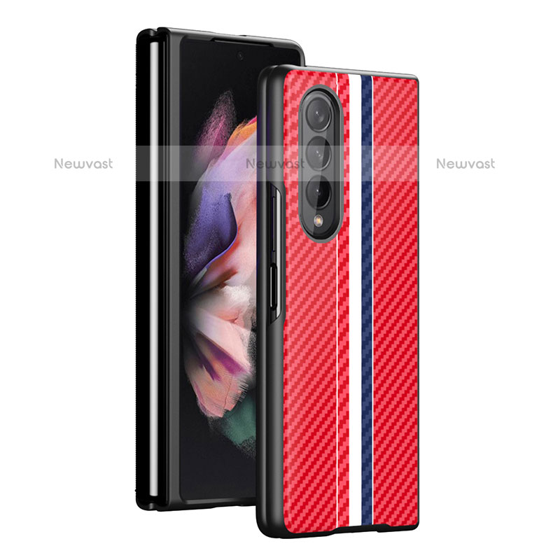 Hard Rigid Plastic Matte Finish Case Back Cover H01 for Samsung Galaxy Z Fold3 5G Red