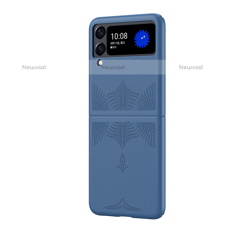 Hard Rigid Plastic Matte Finish Case Back Cover H03 for Samsung Galaxy Z Flip3 5G Blue