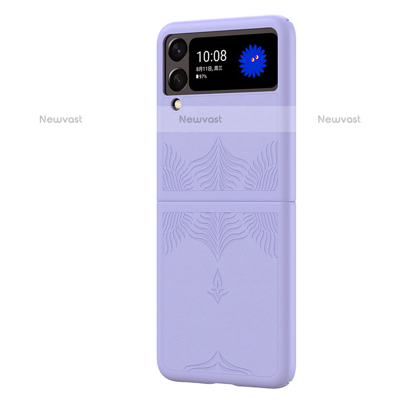 Hard Rigid Plastic Matte Finish Case Back Cover H03 for Samsung Galaxy Z Flip3 5G Purple