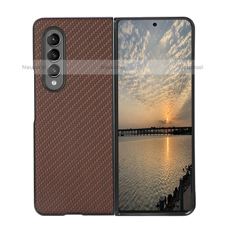 Hard Rigid Plastic Matte Finish Case Back Cover H03 for Samsung Galaxy Z Fold3 5G Brown