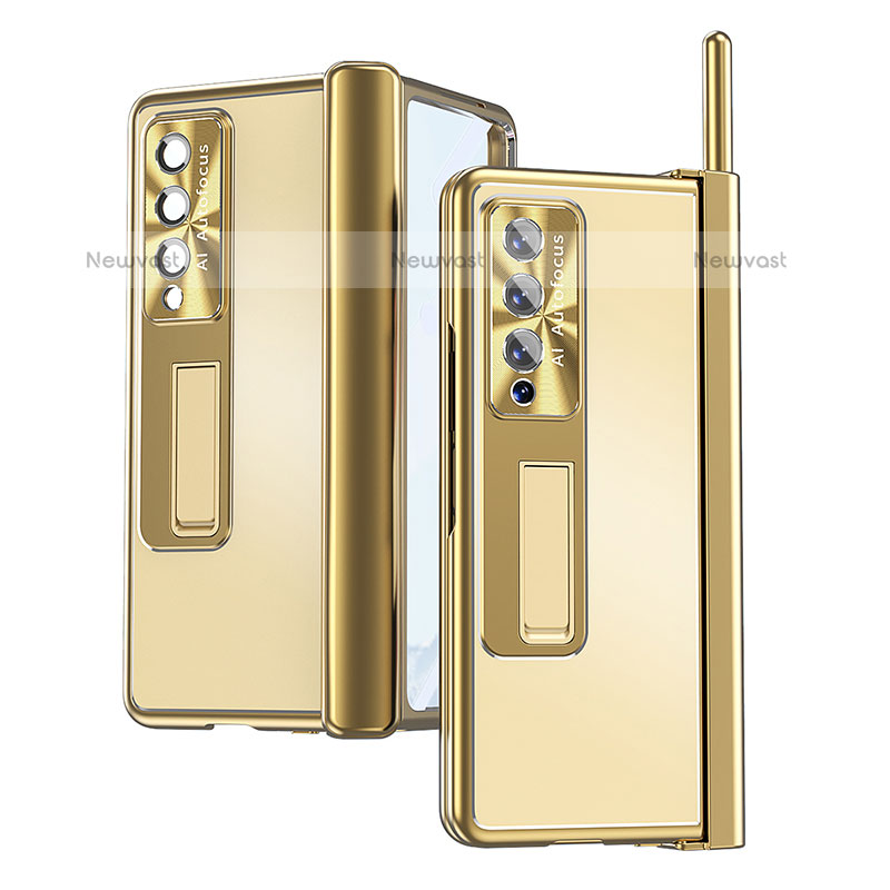 Hard Rigid Plastic Matte Finish Case Back Cover H05 for Samsung Galaxy Z Fold3 5G Gold