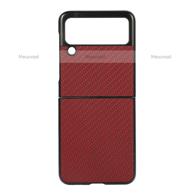 Hard Rigid Plastic Matte Finish Case Back Cover H08 for Samsung Galaxy Z Flip3 5G Red