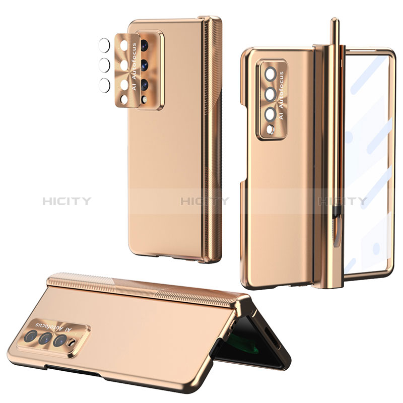 Hard Rigid Plastic Matte Finish Case Back Cover H08 for Samsung Galaxy Z Fold4 5G Gold