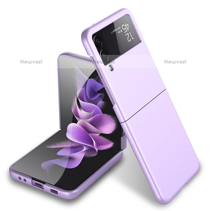 Hard Rigid Plastic Matte Finish Case Back Cover L03 for Samsung Galaxy Z Flip3 5G Purple