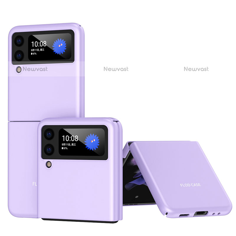 Hard Rigid Plastic Matte Finish Case Back Cover L08 for Samsung Galaxy Z Flip3 5G Purple