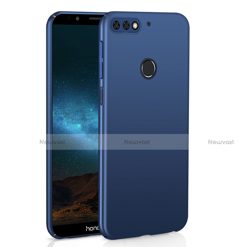 Hard Rigid Plastic Matte Finish Case Back Cover M01 for Huawei Y7 (2018) Blue