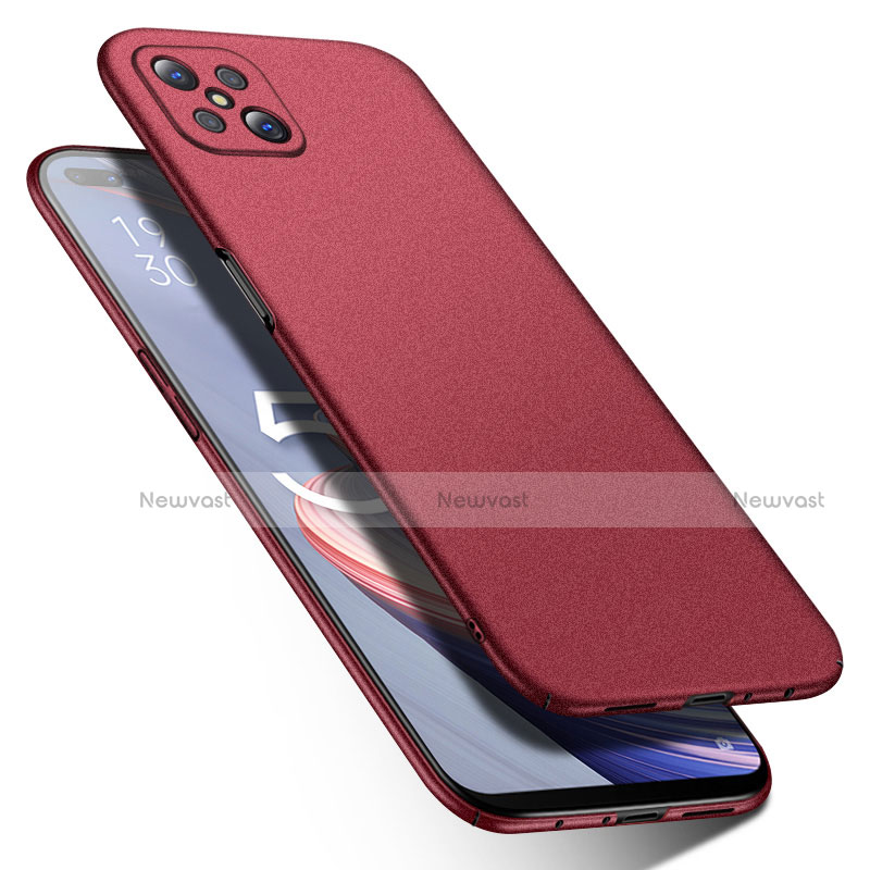 Hard Rigid Plastic Matte Finish Case Back Cover M01 for Oppo A92s 5G Red