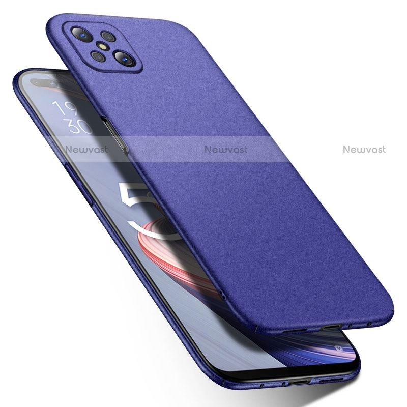 Hard Rigid Plastic Matte Finish Case Back Cover M01 for Oppo Reno4 Z 5G Blue