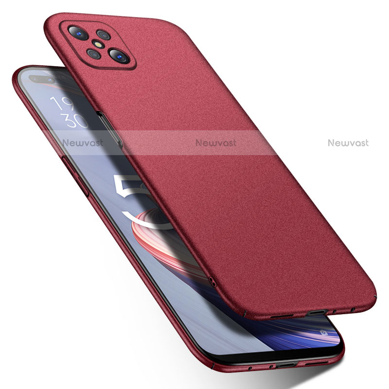 Hard Rigid Plastic Matte Finish Case Back Cover M01 for Oppo Reno4 Z 5G Red