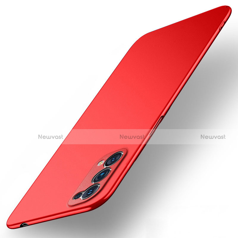 Hard Rigid Plastic Matte Finish Case Back Cover M01 for Oppo Reno5 Pro 5G Red