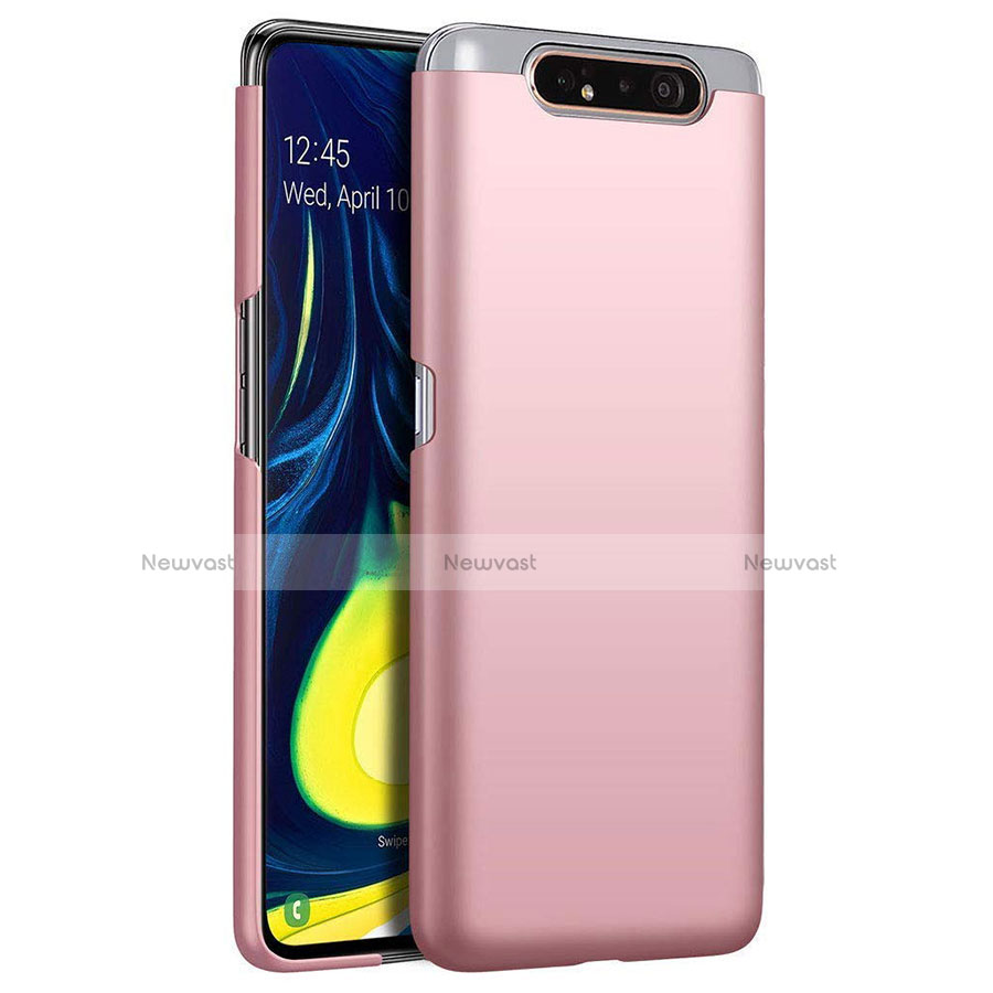 Hard Rigid Plastic Matte Finish Case Back Cover M01 for Samsung Galaxy A80 Rose Gold