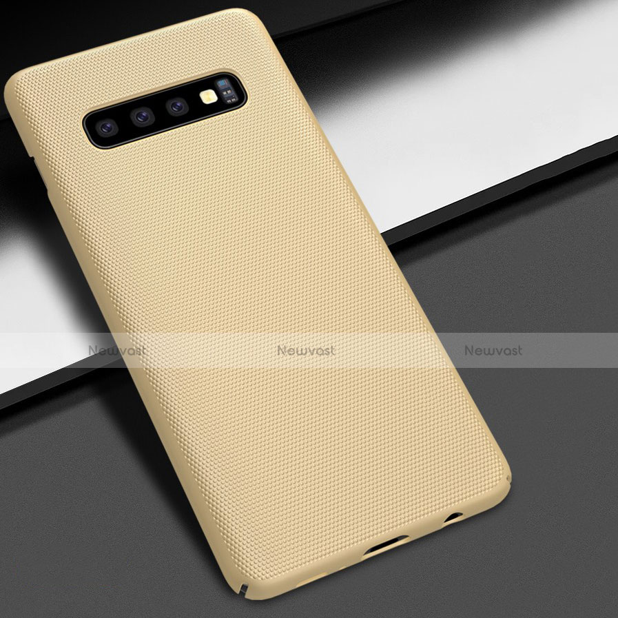 Hard Rigid Plastic Matte Finish Case Back Cover M01 for Samsung Galaxy S10 Plus Gold