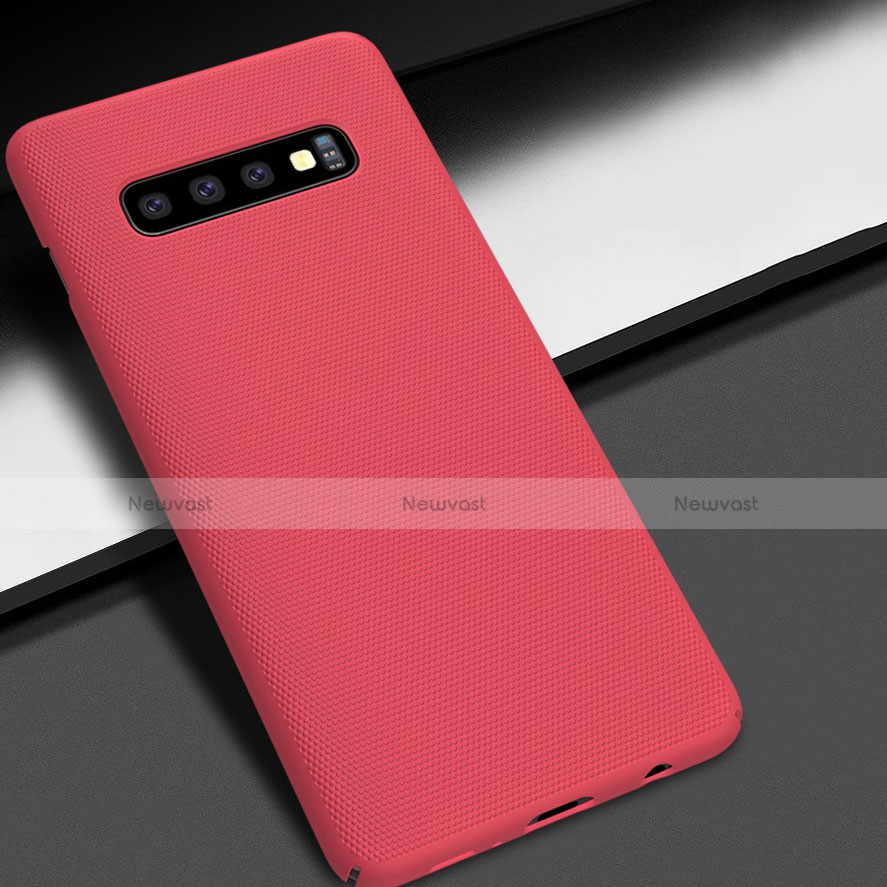 Hard Rigid Plastic Matte Finish Case Back Cover M01 for Samsung Galaxy S10 Plus Red