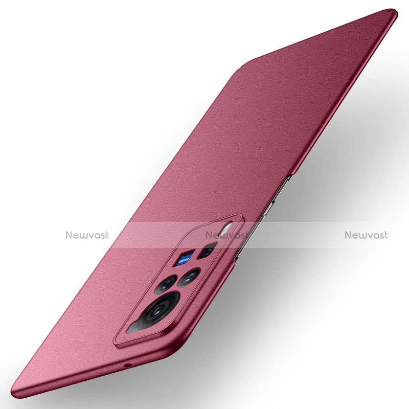 Hard Rigid Plastic Matte Finish Case Back Cover M01 for Vivo X60 Pro 5G Red Wine