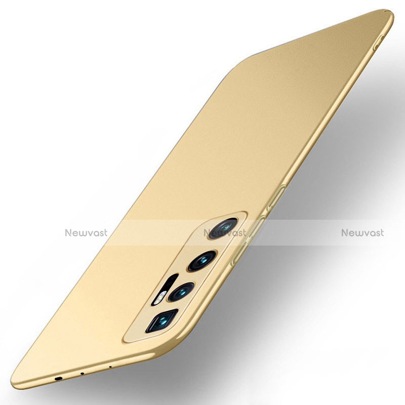 Hard Rigid Plastic Matte Finish Case Back Cover M01 for Xiaomi Mi 10 Ultra Gold