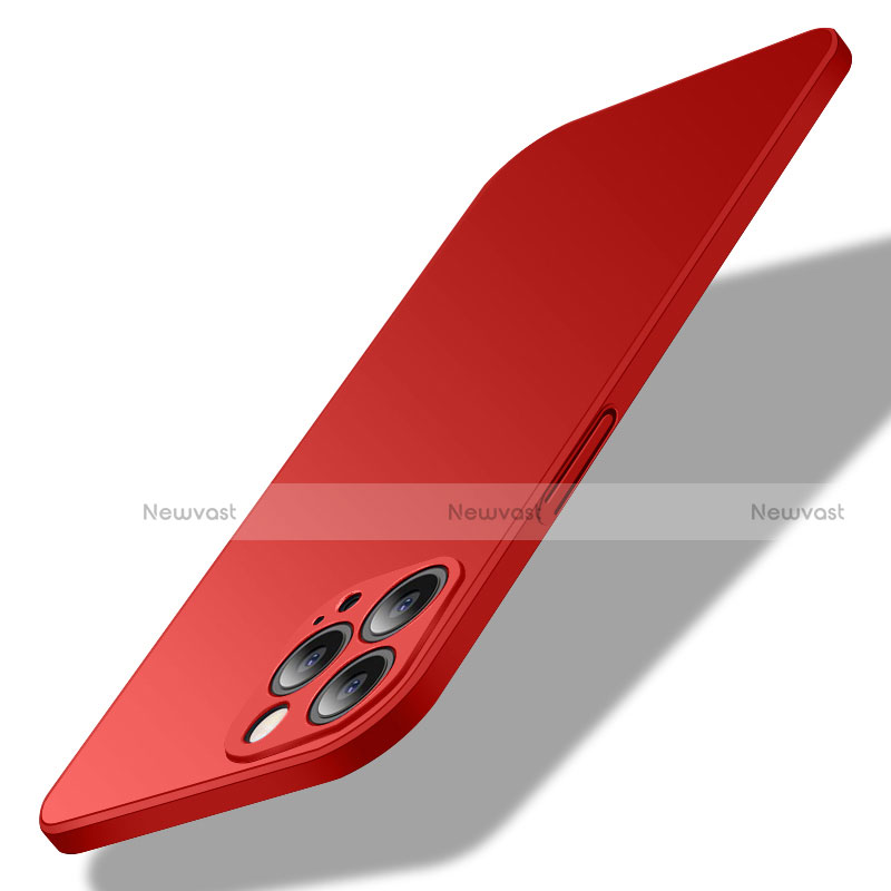 Hard Rigid Plastic Matte Finish Case Back Cover M02 for Apple iPhone 13 Pro Max Red