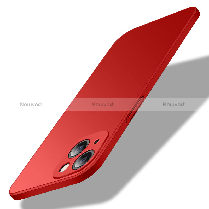 Hard Rigid Plastic Matte Finish Case Back Cover M02 for Apple iPhone 15 Plus Red