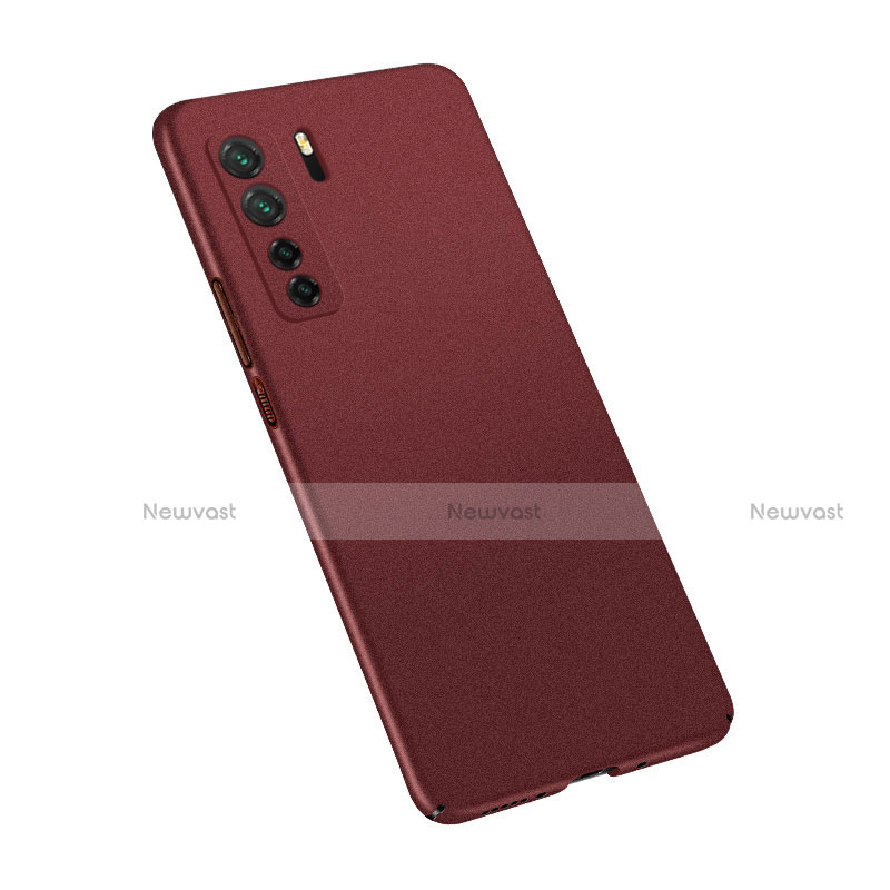 Hard Rigid Plastic Matte Finish Case Back Cover M02 for Huawei P40 Lite 5G Red Wine