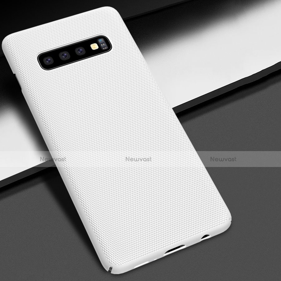 Hard Rigid Plastic Matte Finish Case Back Cover M02 for Samsung Galaxy S10 White