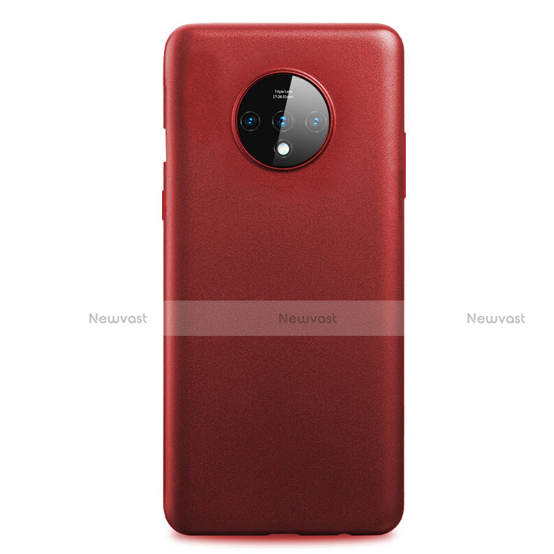 Hard Rigid Plastic Matte Finish Case Back Cover M03 for OnePlus 7T Red