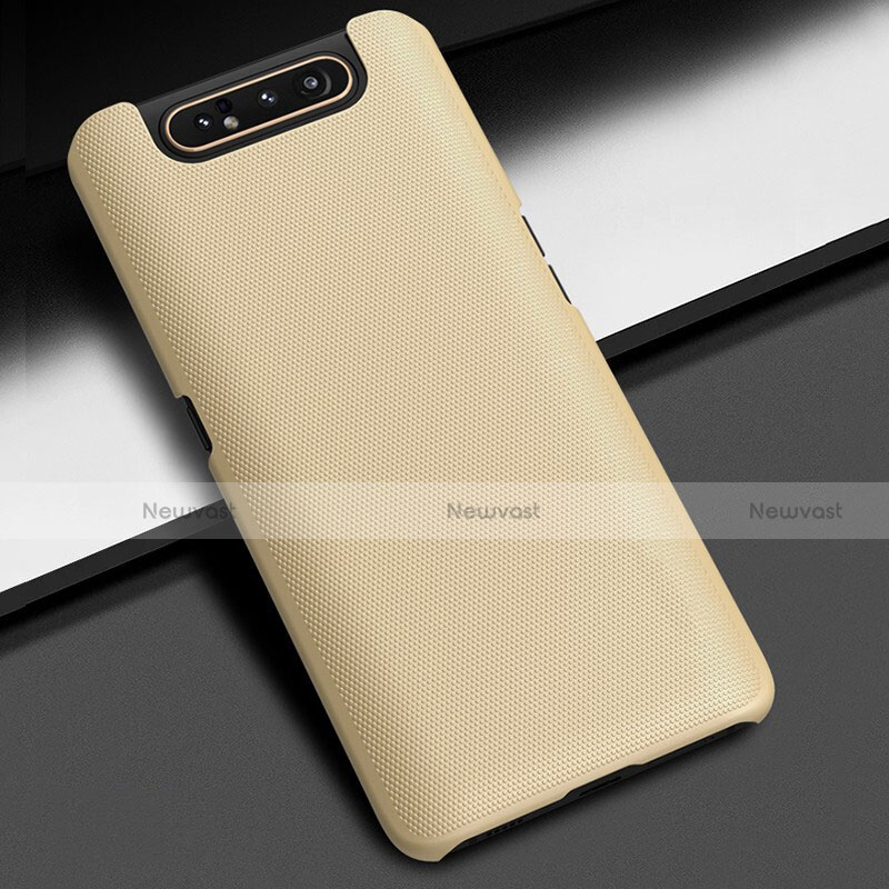 Hard Rigid Plastic Matte Finish Case Back Cover M03 for Samsung Galaxy A80 Gold