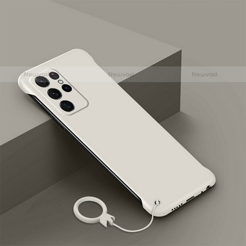 Hard Rigid Plastic Matte Finish Case Back Cover M03 for Samsung Galaxy S21 Ultra 5G White