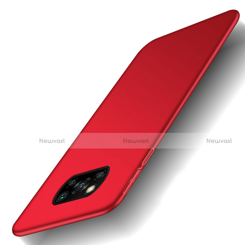 Hard Rigid Plastic Matte Finish Case Back Cover M03 for Xiaomi Poco X3 Pro Red