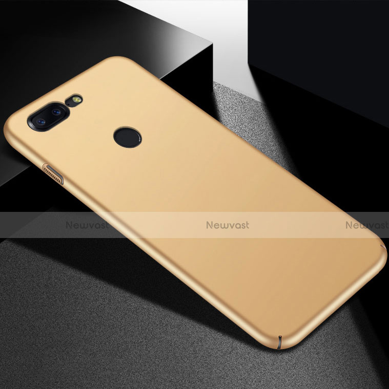 Hard Rigid Plastic Matte Finish Case Back Cover M05 for OnePlus 5T A5010 Gold