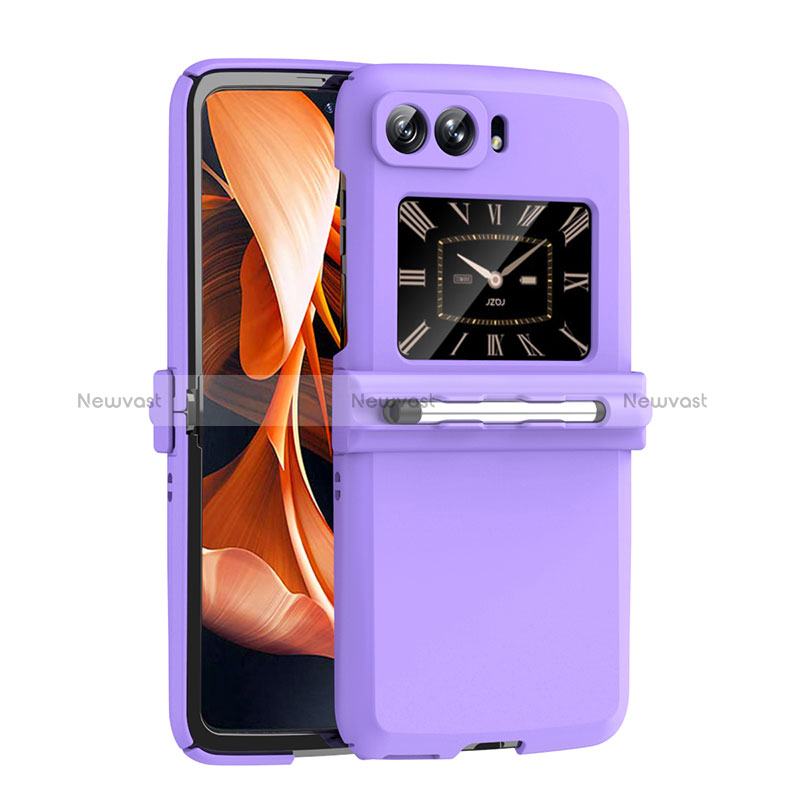 Hard Rigid Plastic Matte Finish Case Back Cover P01 for Motorola Moto RAZR (2022) 5G Purple