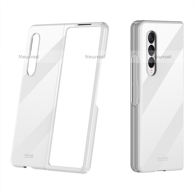 Hard Rigid Plastic Matte Finish Case Back Cover P01 for Samsung Galaxy Z Fold3 5G White