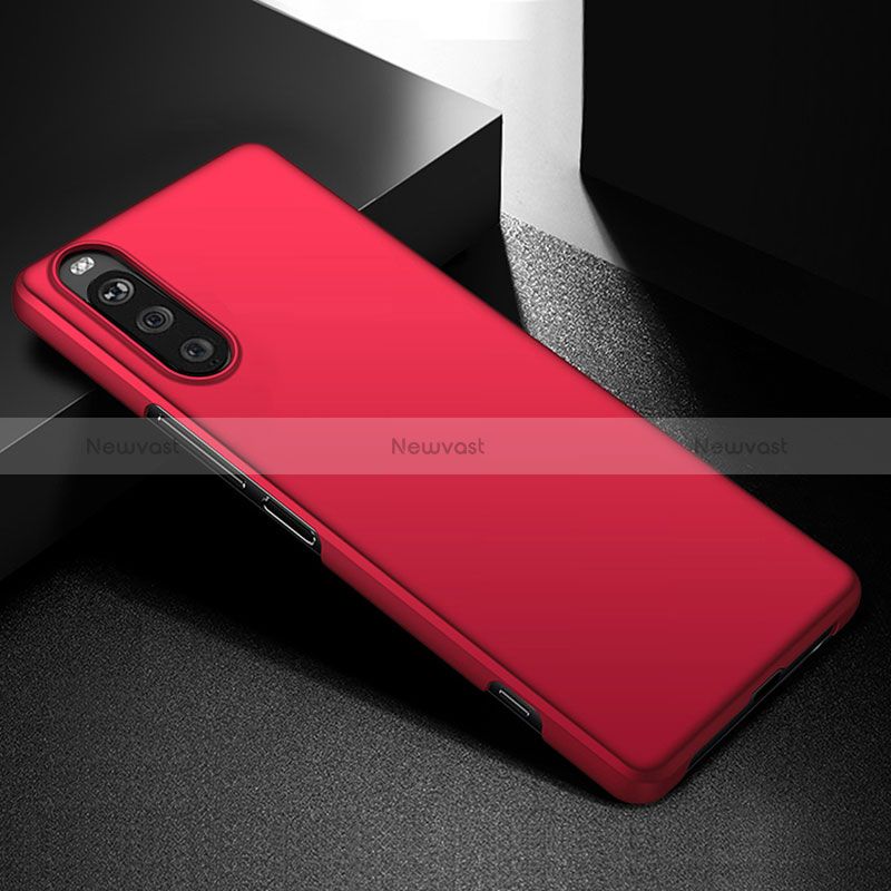 Hard Rigid Plastic Matte Finish Case Back Cover P01 for Sony Xperia 10 III Lite Red