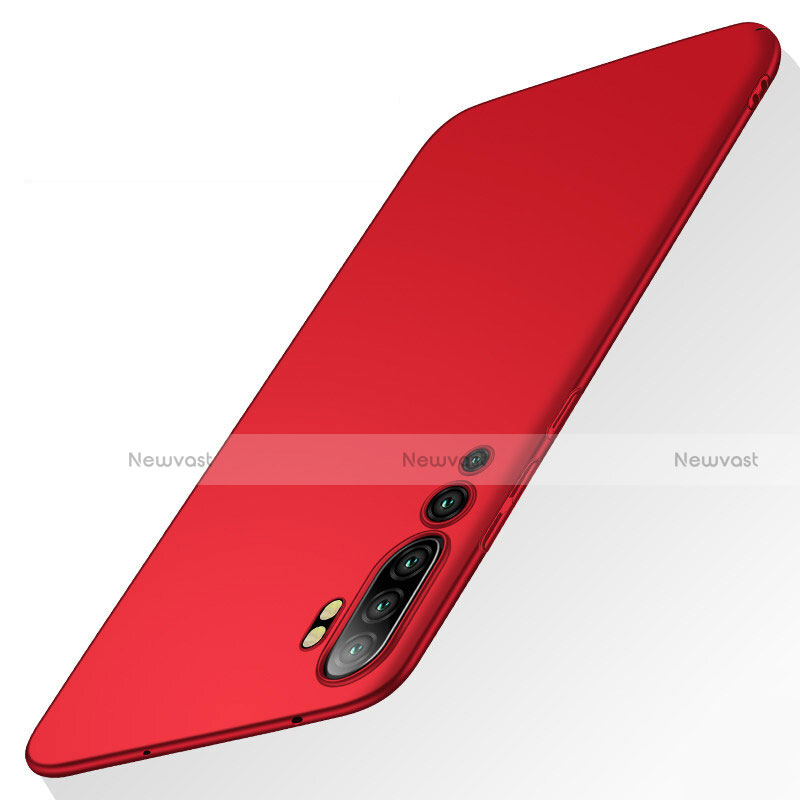 Hard Rigid Plastic Matte Finish Case Back Cover P01 for Xiaomi Mi Note 10 Pro Red