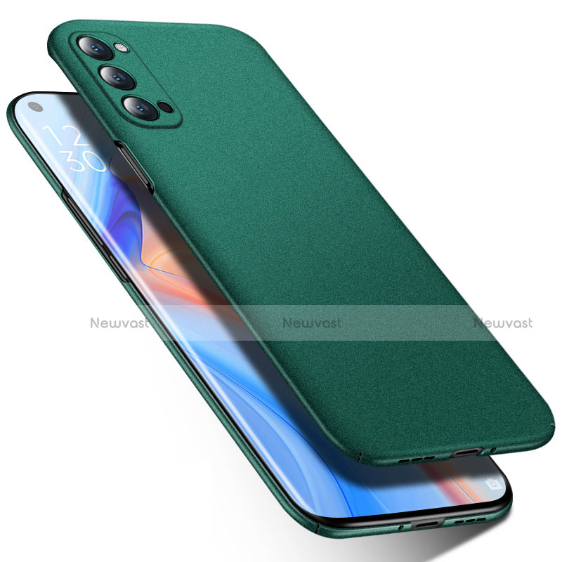 Hard Rigid Plastic Matte Finish Case Back Cover P02 for Oppo Reno4 5G Green