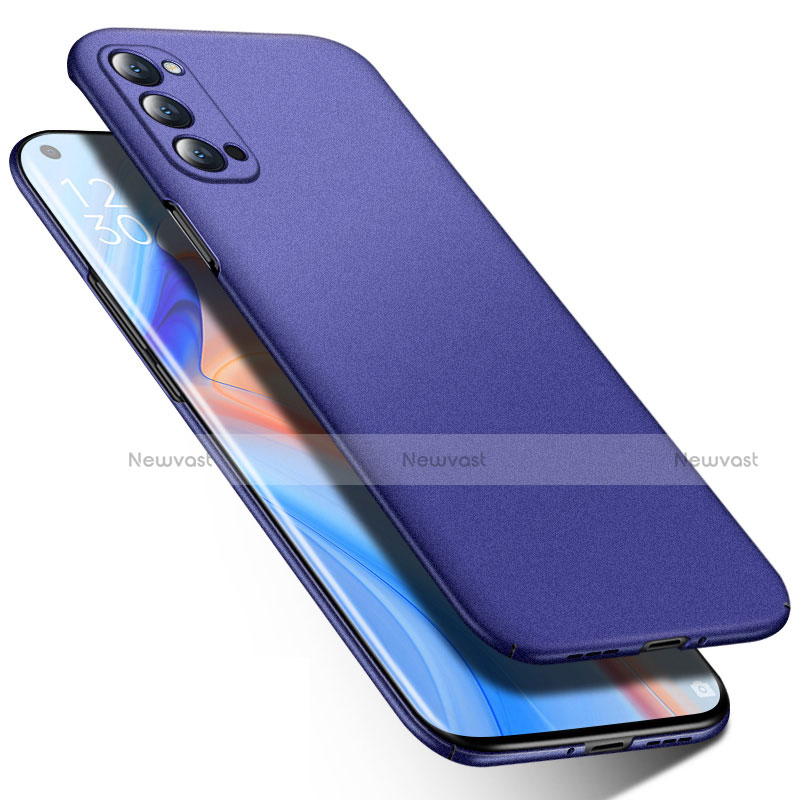 Hard Rigid Plastic Matte Finish Case Back Cover P02 for Oppo Reno4 Pro 5G Blue