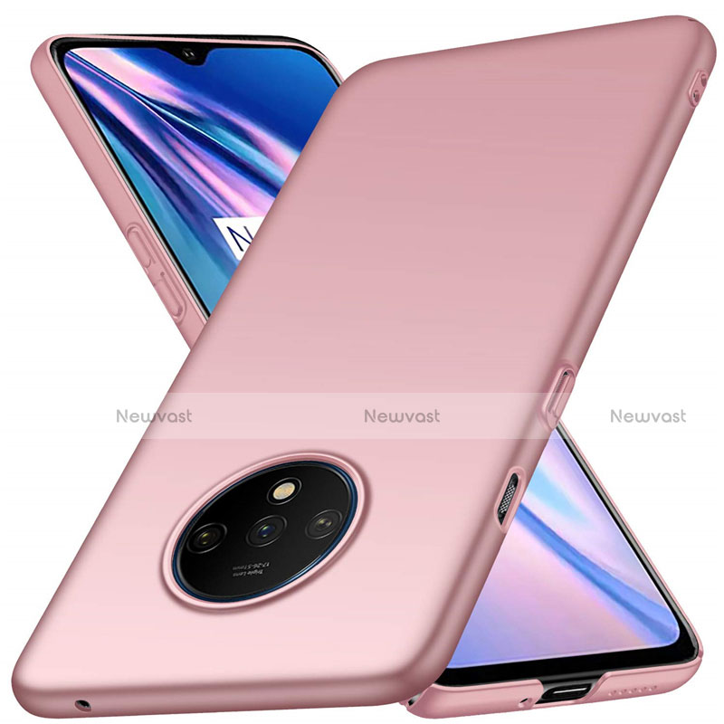 Hard Rigid Plastic Matte Finish Case Back Cover P03 for OnePlus 7T Rose Gold