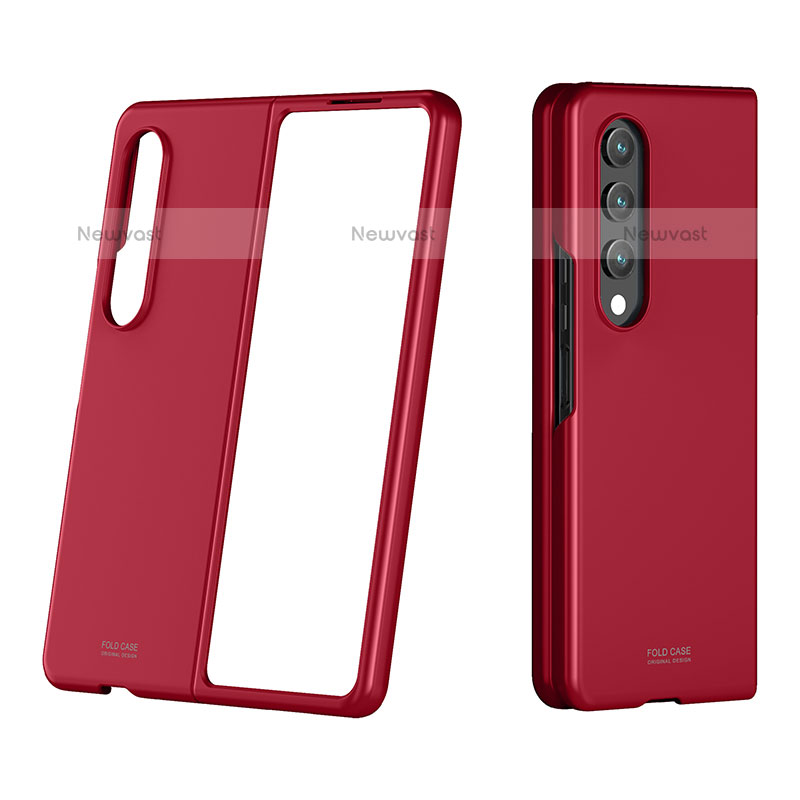 Hard Rigid Plastic Matte Finish Case Back Cover P03 for Samsung Galaxy Z Fold3 5G Red