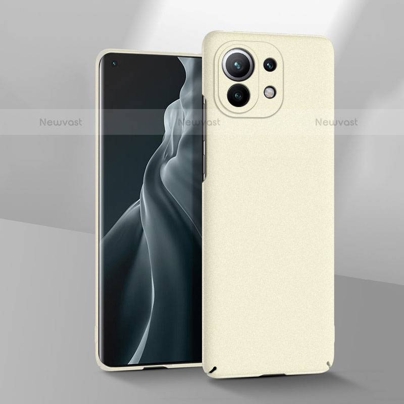 Hard Rigid Plastic Matte Finish Case Back Cover P03 for Xiaomi Mi 11 Lite 5G NE White