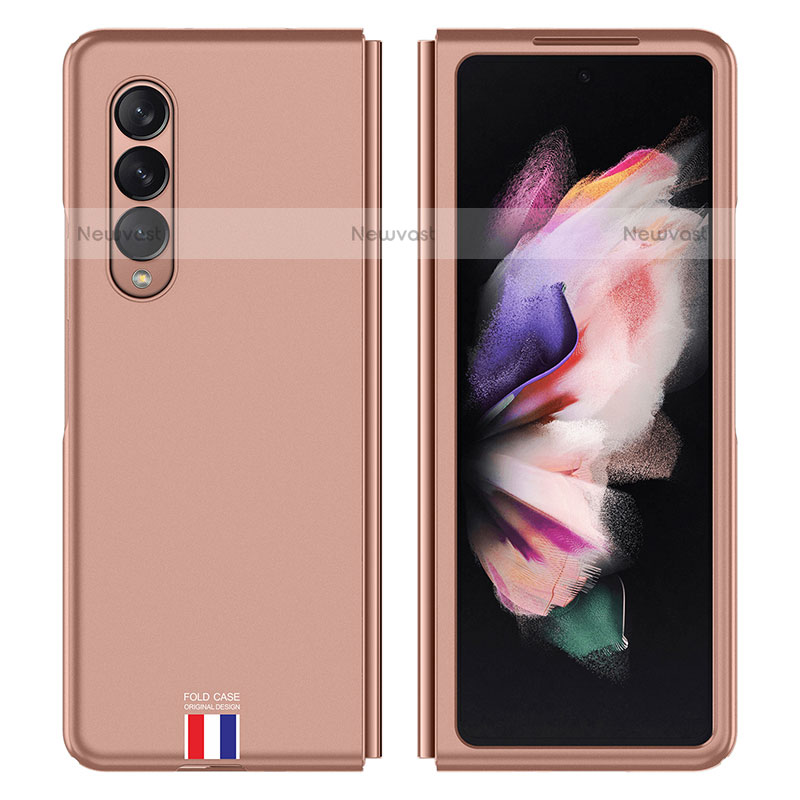 Hard Rigid Plastic Matte Finish Case Back Cover P04 for Samsung Galaxy Z Fold3 5G Rose Gold