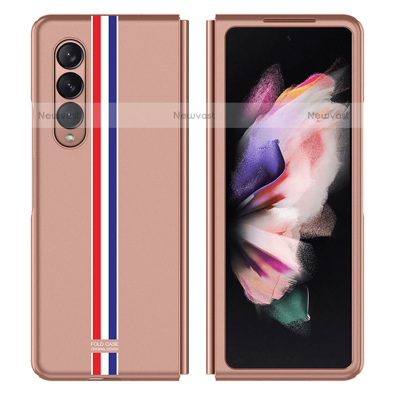 Hard Rigid Plastic Matte Finish Case Back Cover P05 for Samsung Galaxy Z Fold3 5G Rose Gold