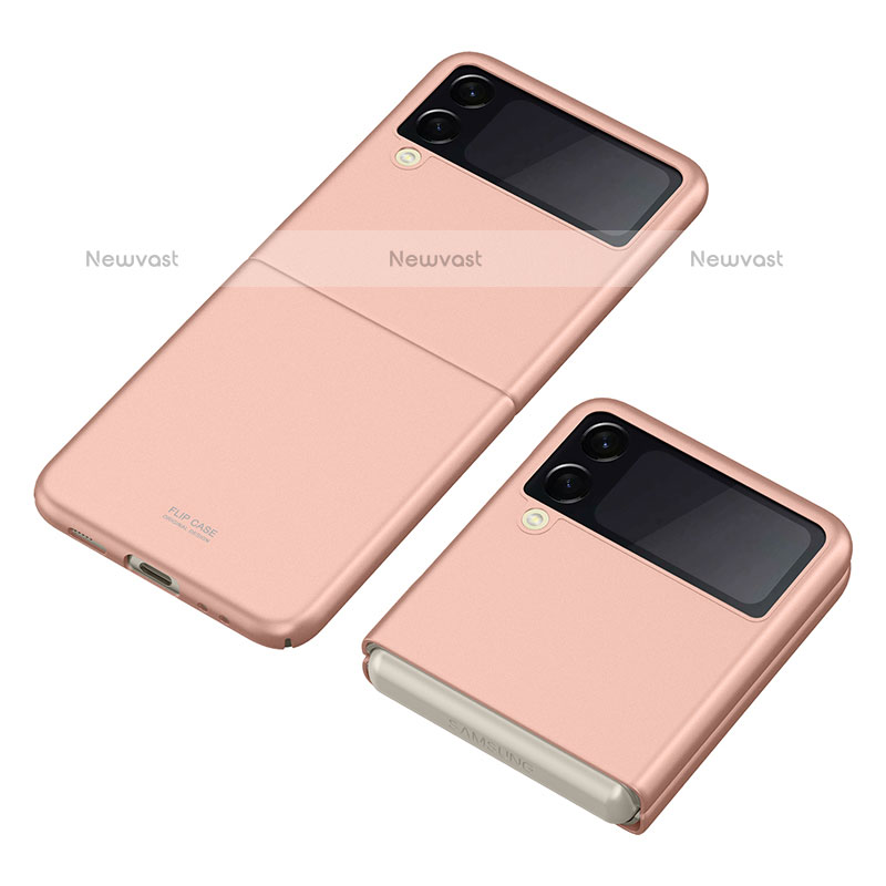 Hard Rigid Plastic Matte Finish Case Back Cover P06 for Samsung Galaxy Z Flip3 5G Rose Gold