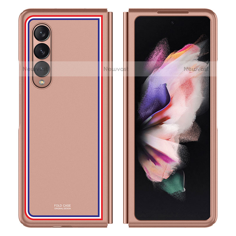 Hard Rigid Plastic Matte Finish Case Back Cover P06 for Samsung Galaxy Z Fold3 5G Rose Gold