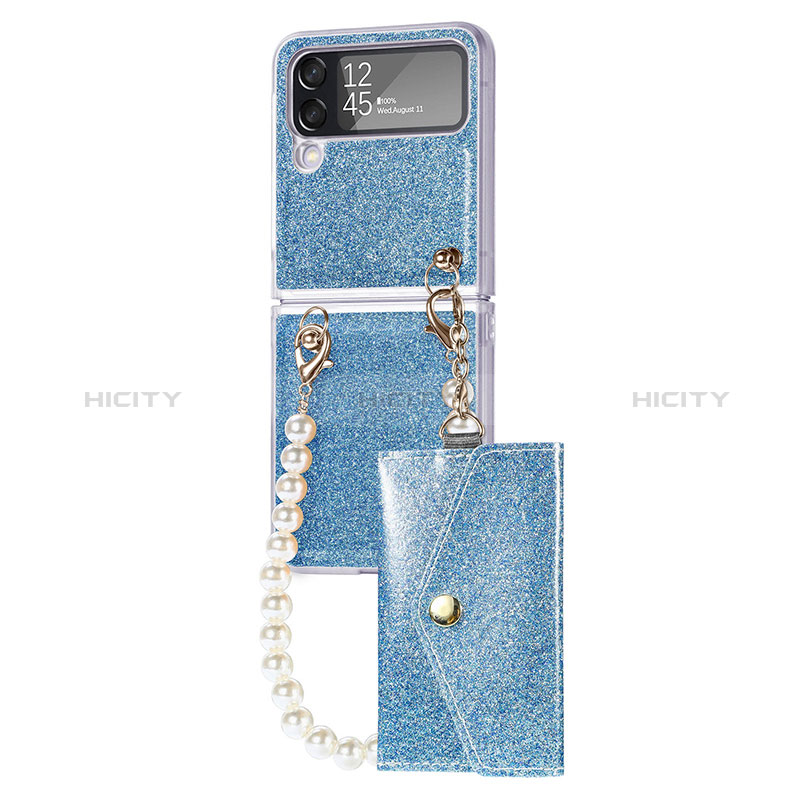 Hard Rigid Plastic Matte Finish Case Back Cover P08 for Samsung Galaxy Z Flip4 5G Blue