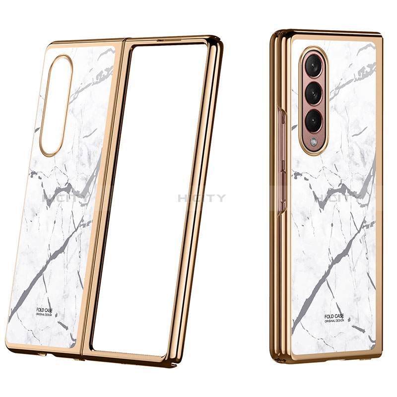 Hard Rigid Plastic Matte Finish Case Back Cover P08 for Samsung Galaxy Z Fold4 5G Gold