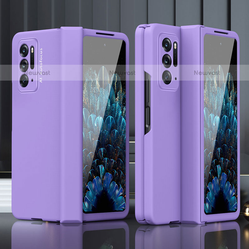 Hard Rigid Plastic Matte Finish Case Back Cover R01 for Oppo Find N 5G Purple